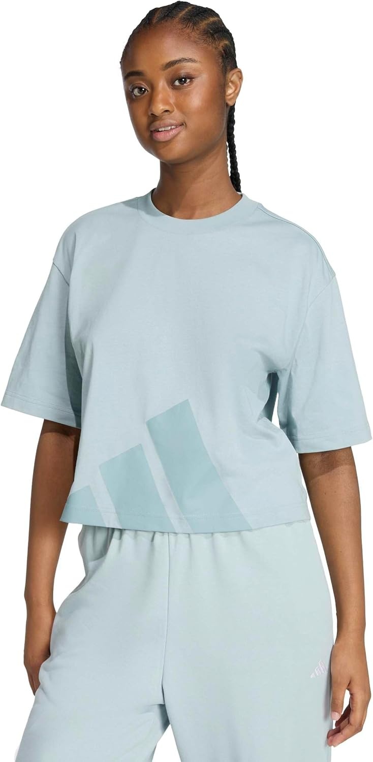 image:imageadidas Womens Essentials Big Logo Boyfriend TShirtWonder SageGreen Earth