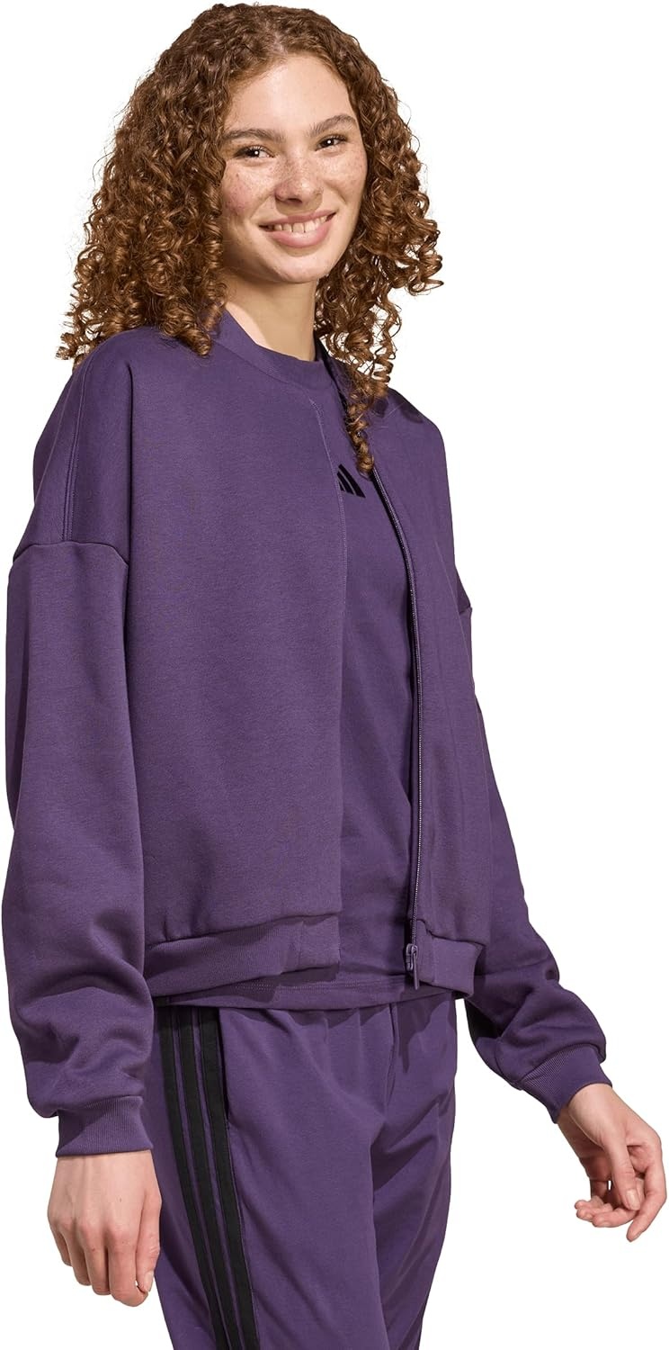 image:imageadidas Womens Essentials Contemporary Logo Bomber JacketAurora Plum
