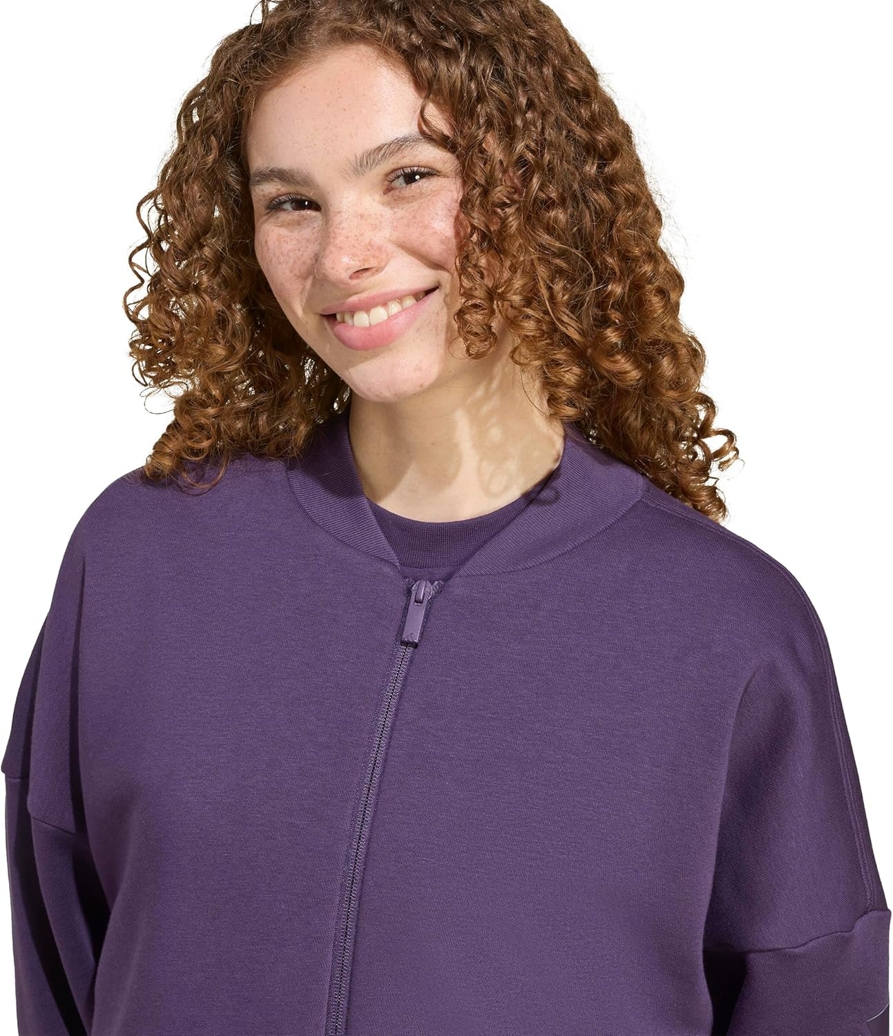 image:imageadidas Womens Essentials Contemporary Logo Bomber JacketAurora Plum
