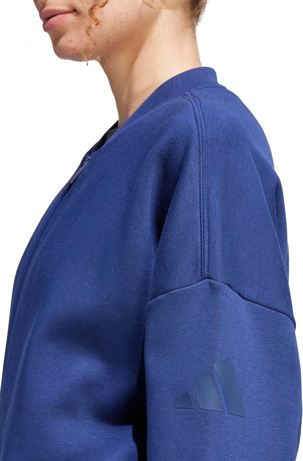 image:imageadidas Womens Essentials Contemporary Logo Bomber JacketDark Blue