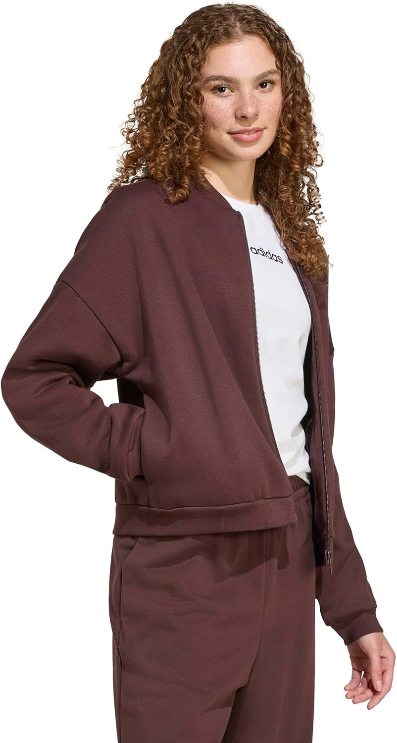 image:imageadidas Womens Essentials Contemporary Logo Bomber JacketShadow Brown