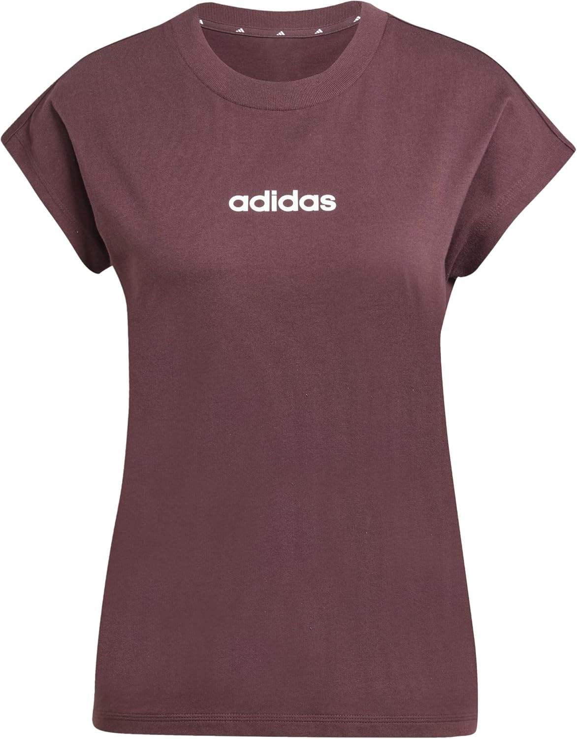image:imageadidas Womens Essentials Linear Cotton TShirtAurora RubyWhite