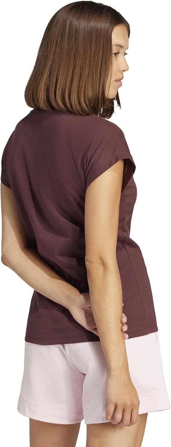 image:imageadidas Womens Essentials Linear Cotton TShirtAurora RubyWhite
