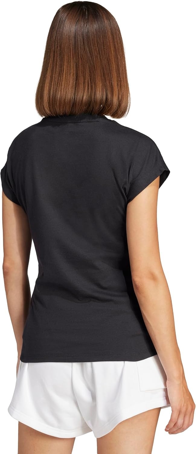 image:imageadidas Womens Essentials Linear Cotton TShirtBlackWhite