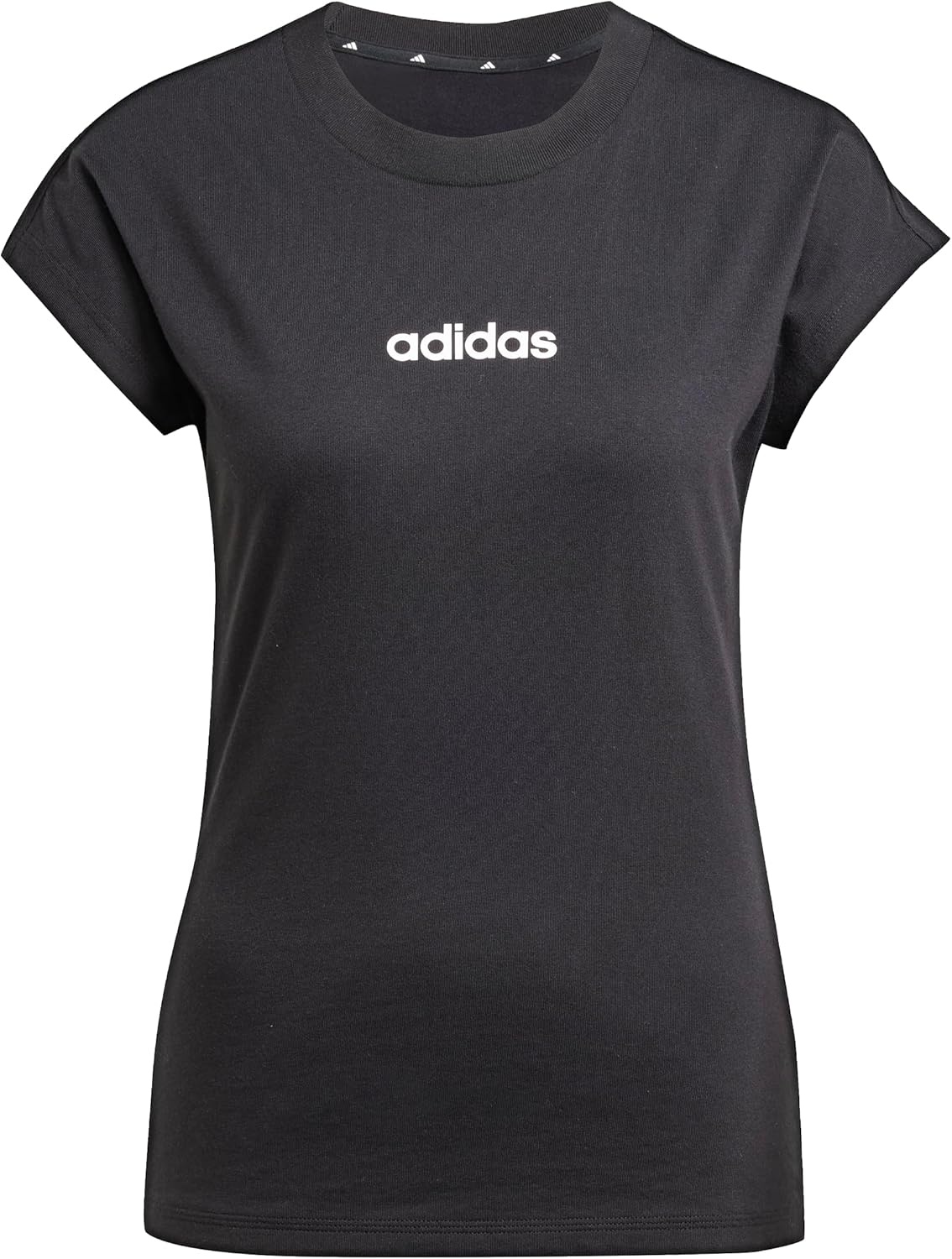 image:imageadidas Womens Essentials Linear Cotton TShirtBlackWhite