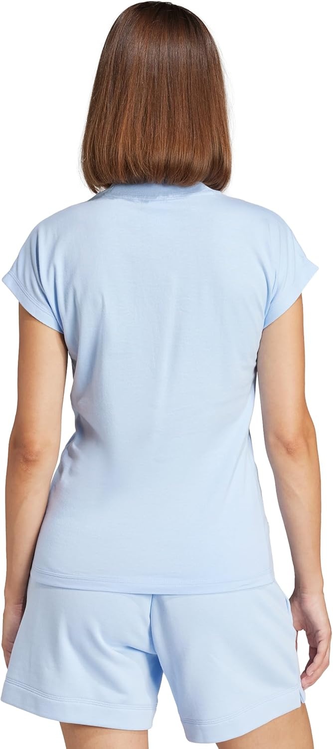 image:imageadidas Womens Essentials Linear Cotton TShirtBlueWhite