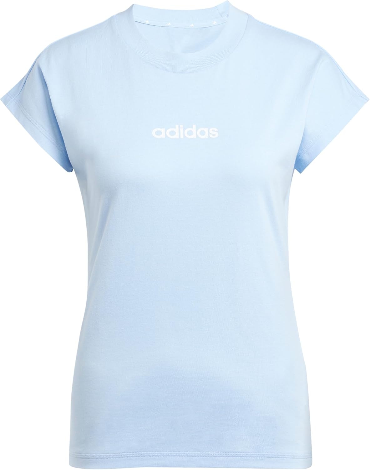 image:imageadidas Womens Essentials Linear Cotton TShirtBlueWhite