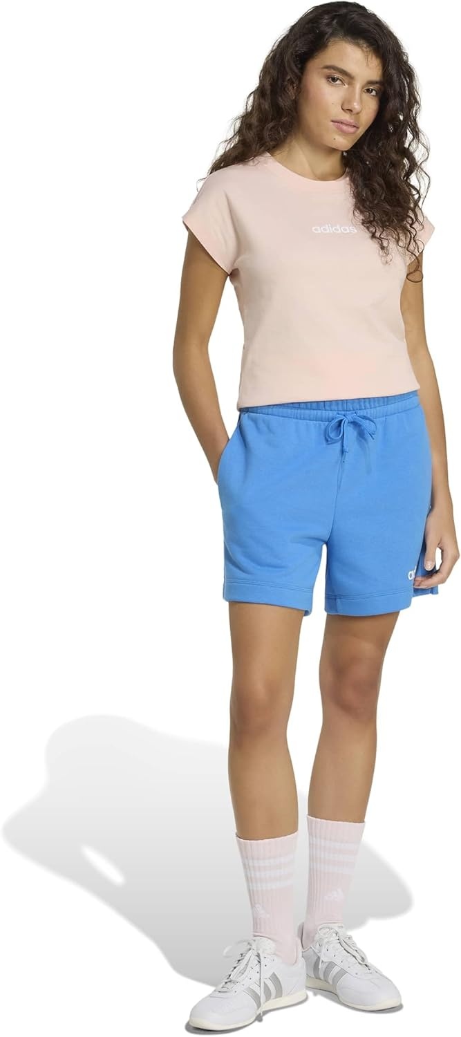 image:imageadidas Womens Essentials Linear Cotton TShirtBlush PinkWhite
