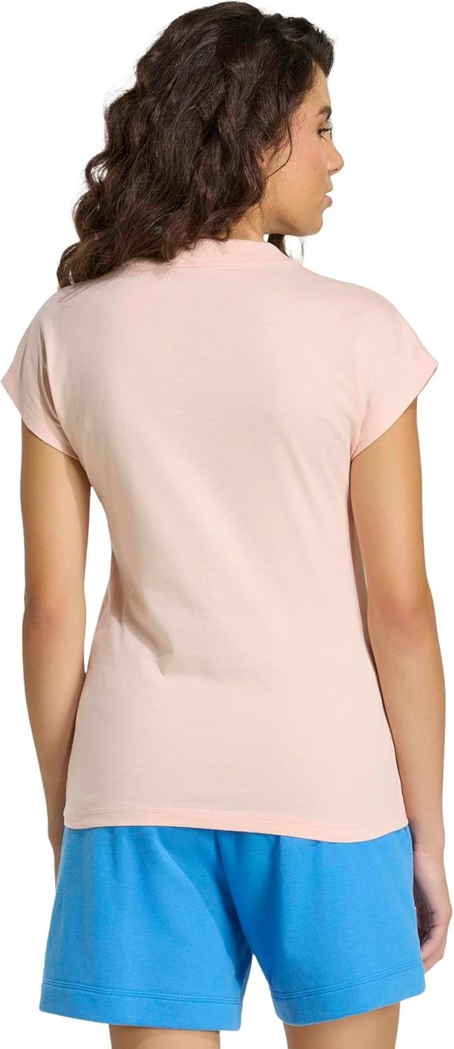 image:imageadidas Womens Essentials Linear Cotton TShirtBlush PinkWhite