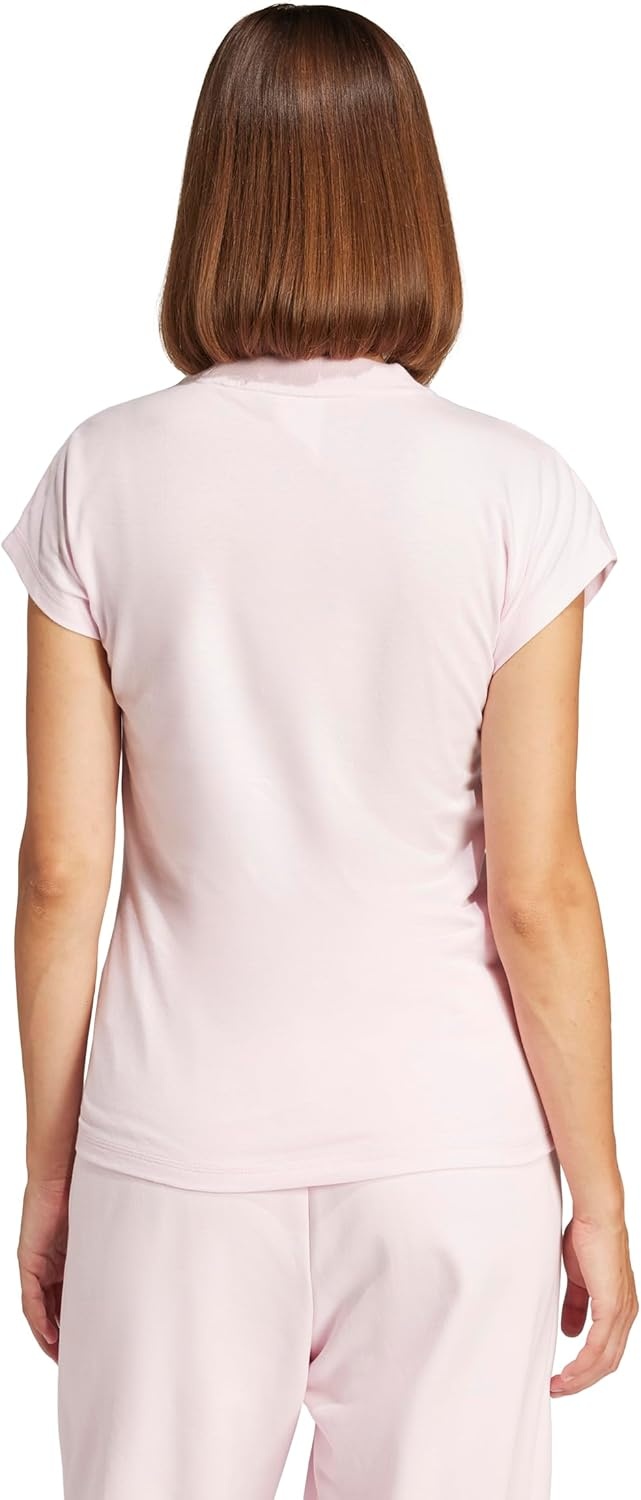 image:imageadidas Womens Essentials Linear Cotton TShirtClear PinkWhite
