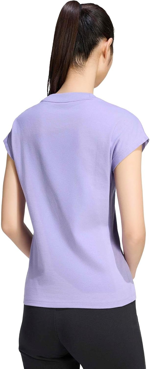 image:imageadidas Womens Essentials Linear Cotton TShirtMagic LilacWhite