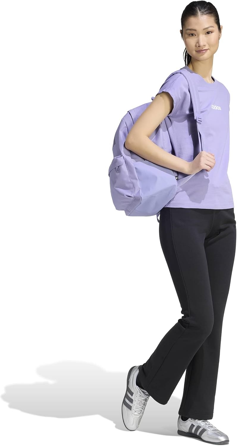 image:imageadidas Womens Essentials Linear Cotton TShirtMagic LilacWhite
