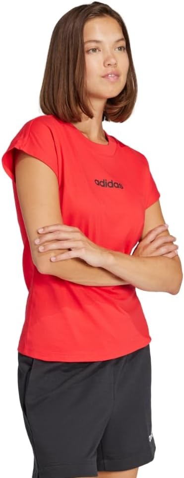 image:imageadidas Womens Essentials Linear Cotton TShirtPure RubyBlack