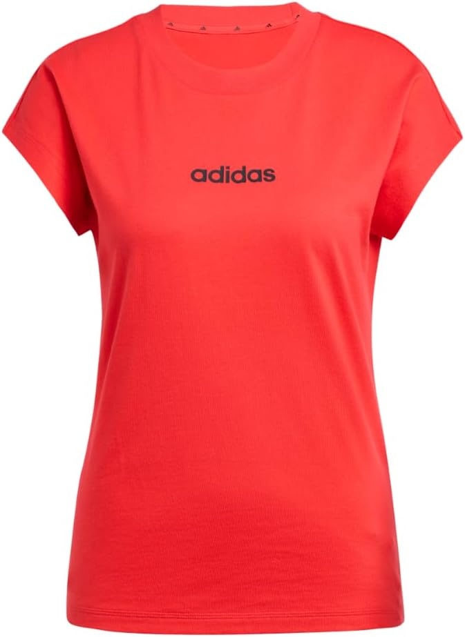 image:imageadidas Womens Essentials Linear Cotton TShirtPure RubyBlack