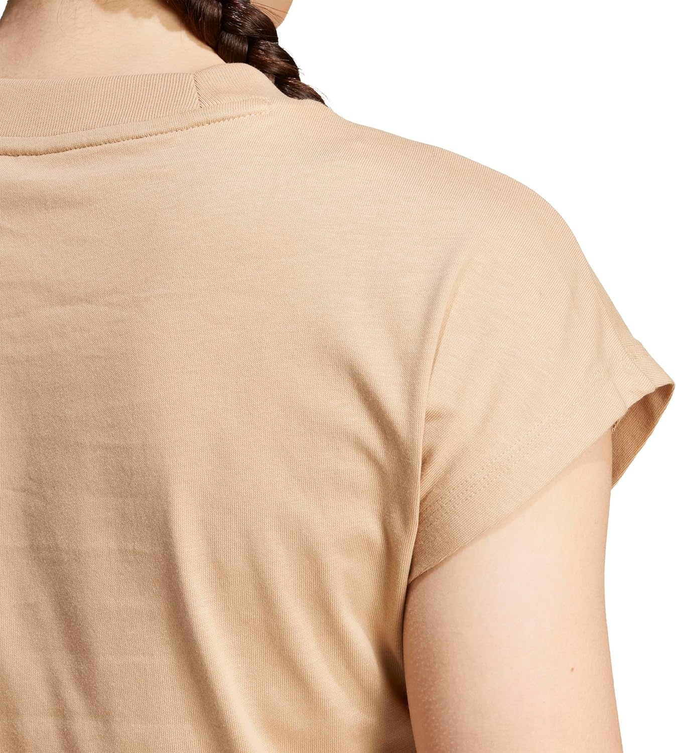 image:imageadidas Womens Essentials Linear Cotton TShirtWarm SandstoneWhite