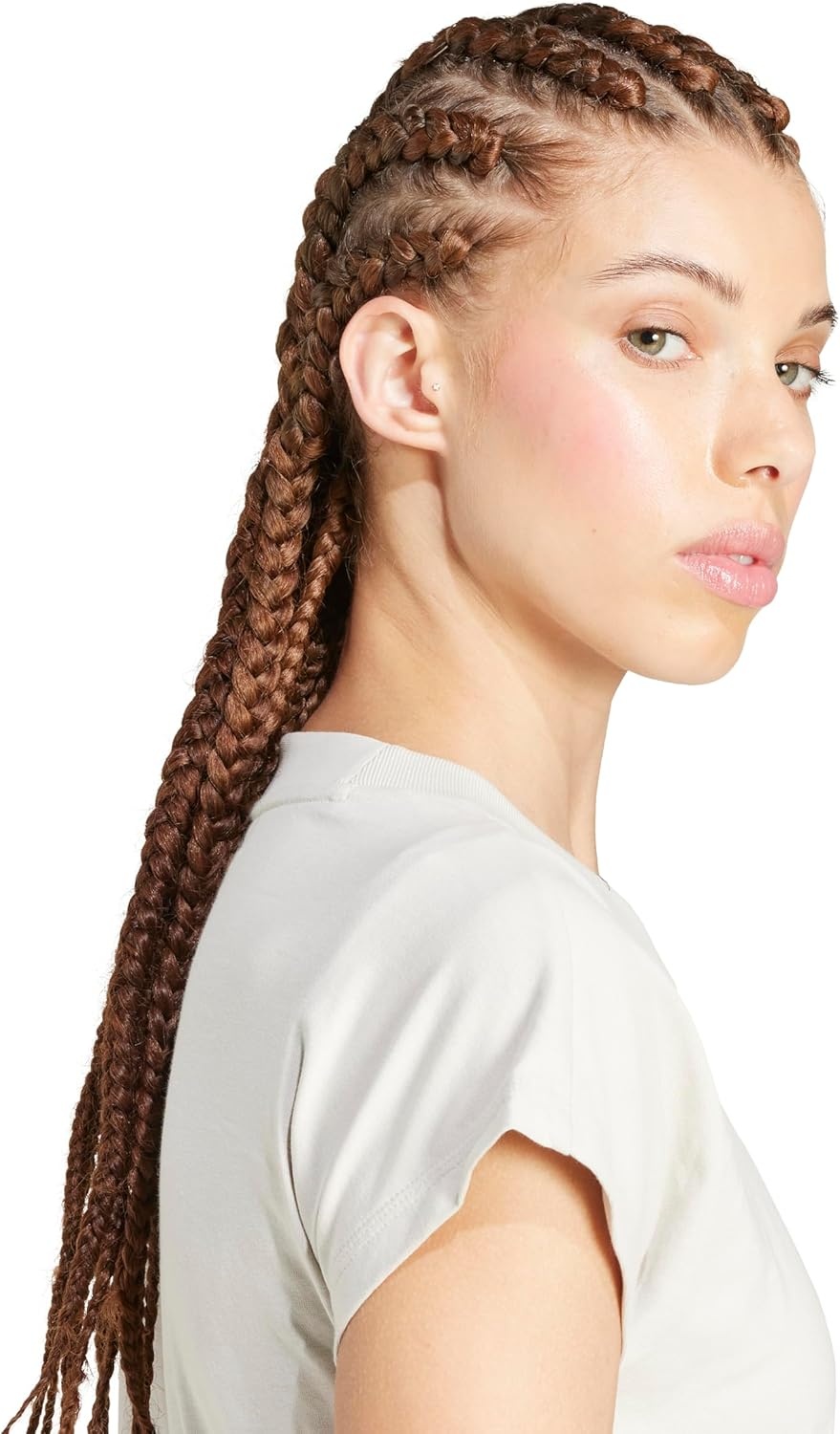 image:imageadidas Womens Essentials Linear Cotton TShirtWonder AluminaWhite