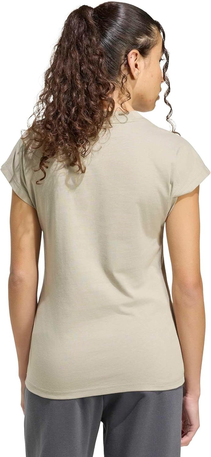 image:imageadidas Womens Essentials Linear Cotton TShirtWonder CargoWhite