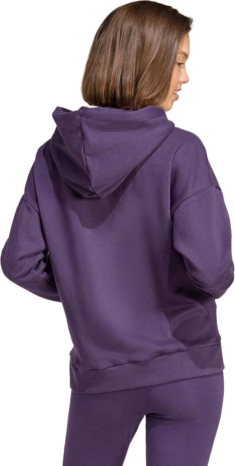 image:imageadidas Womens Essentials Small Logo Feel Cozy HoodieAurora PlumBlack