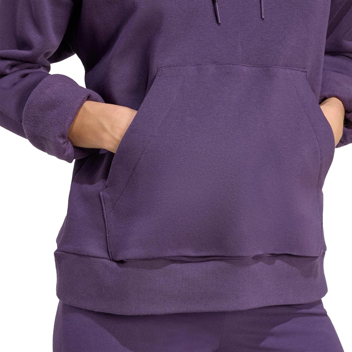 image:imageadidas Womens Essentials Small Logo Feel Cozy HoodieAurora PlumBlack
