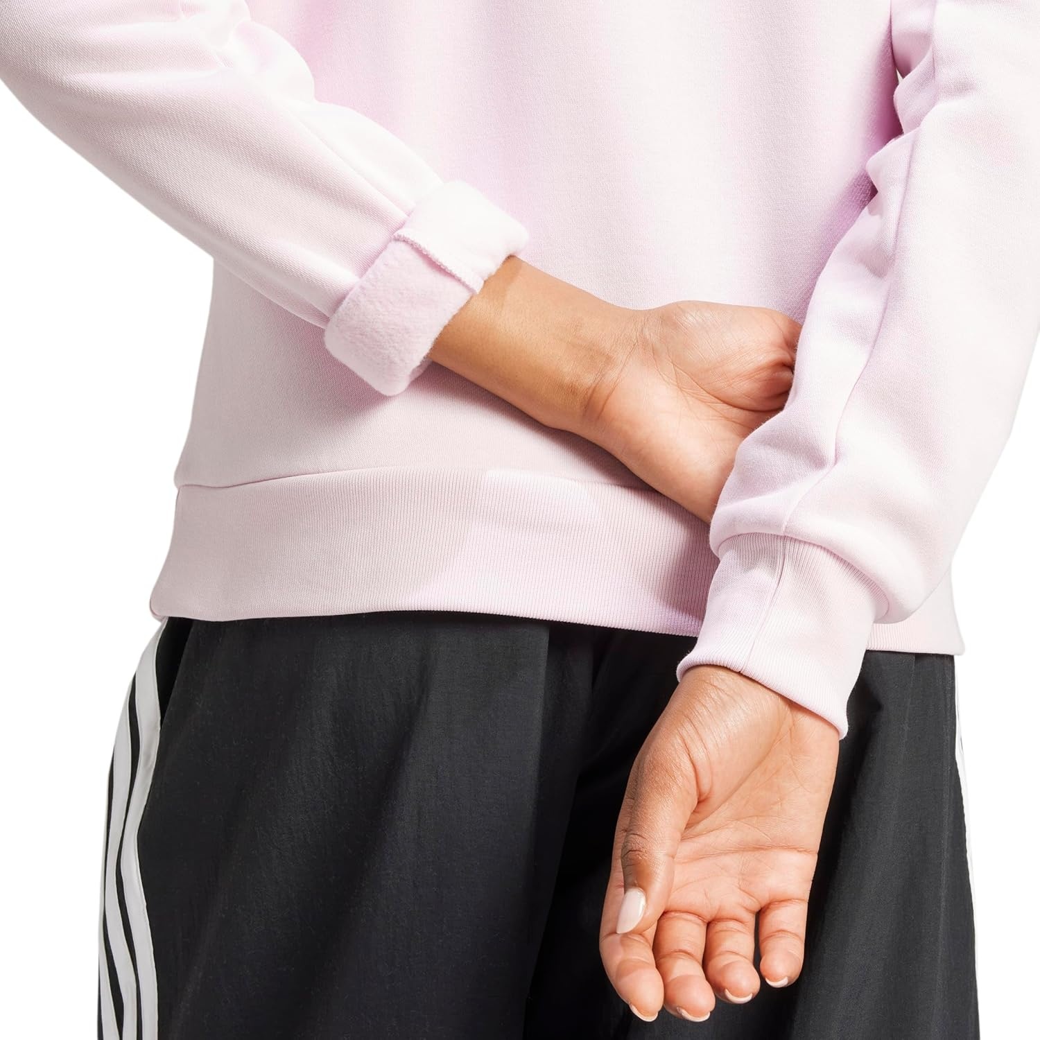 image:imageadidas Womens Essentials Small Logo Feel Cozy HoodieClear PinkWhite