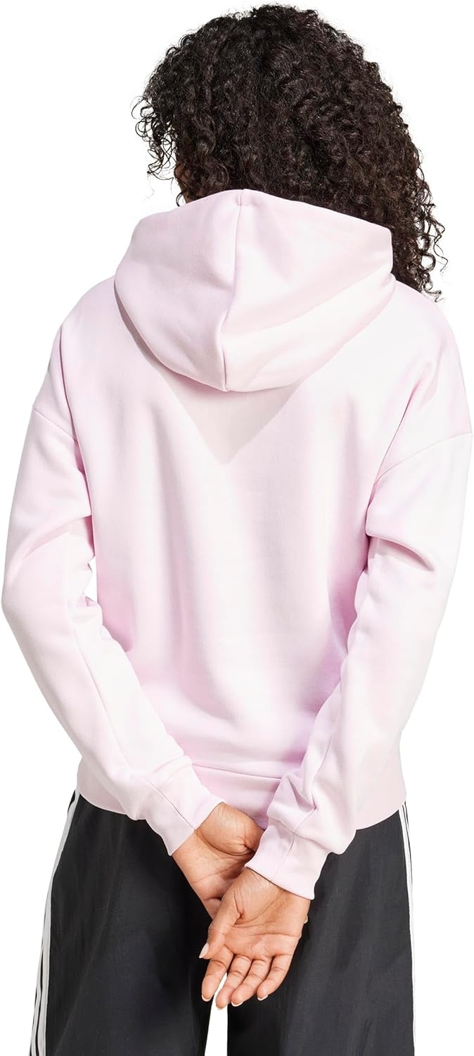 image:imageadidas Womens Essentials Small Logo Feel Cozy HoodieClear PinkWhite