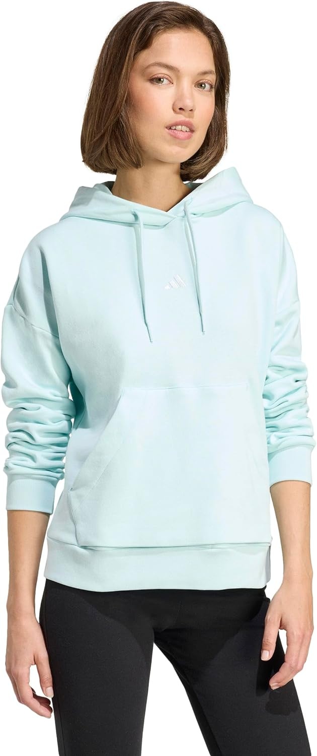 image:imageadidas Womens Essentials Small Logo Feel Cozy HoodieHalo MintWhite