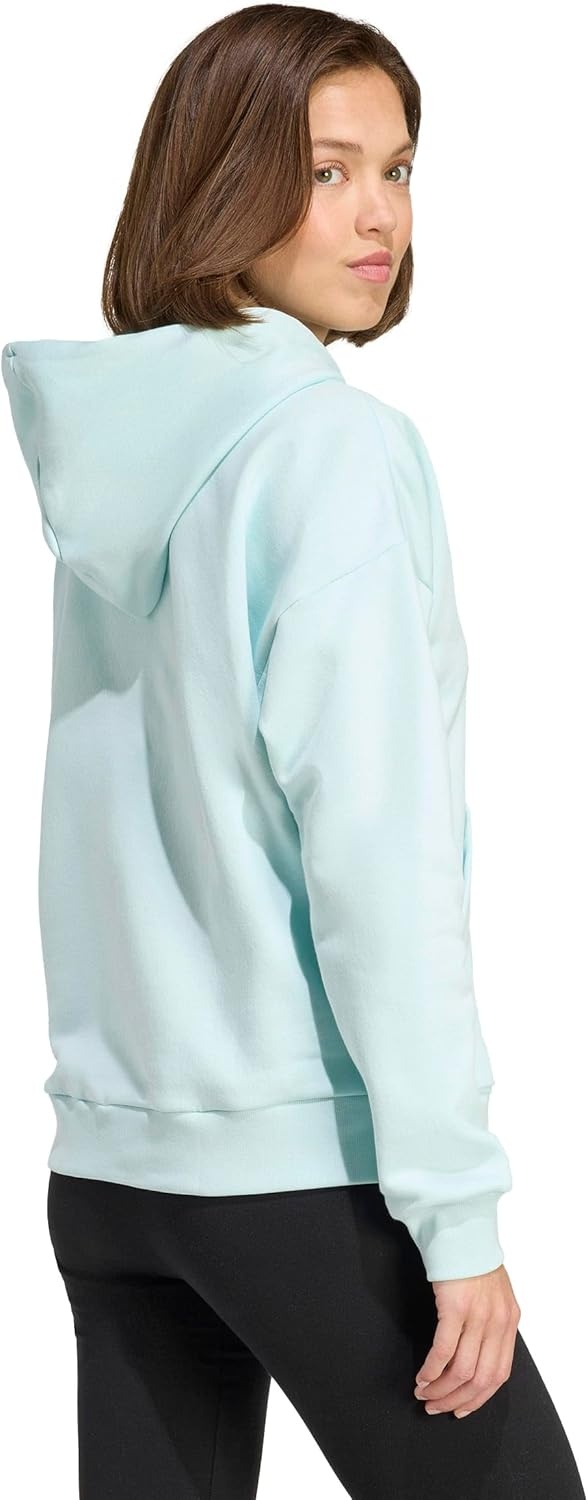 image:imageadidas Womens Essentials Small Logo Feel Cozy HoodieHalo MintWhite