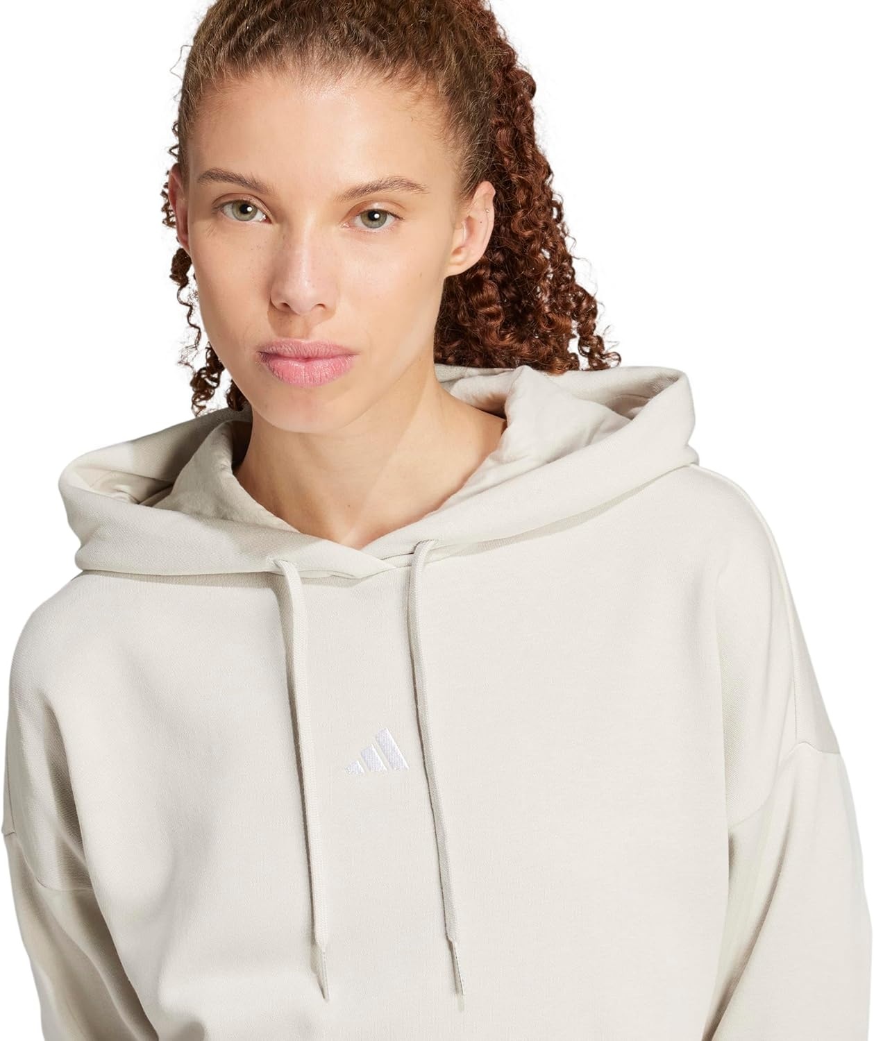 image:imageadidas Womens Essentials Small Logo Feel Cozy HoodieWonder AluminaWhite