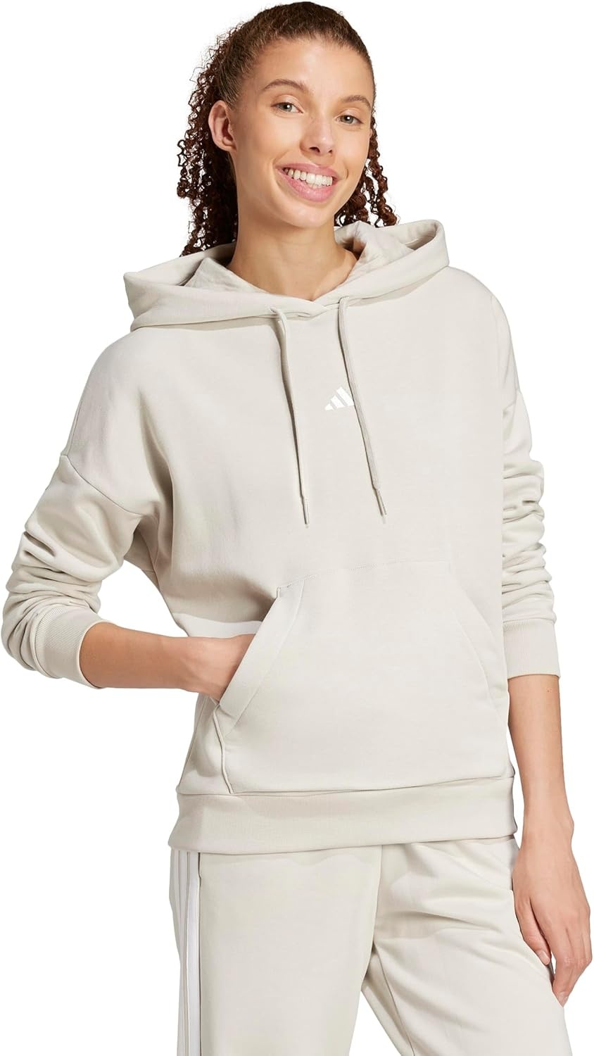 image:imageadidas Womens Essentials Small Logo Feel Cozy HoodieWonder AluminaWhite