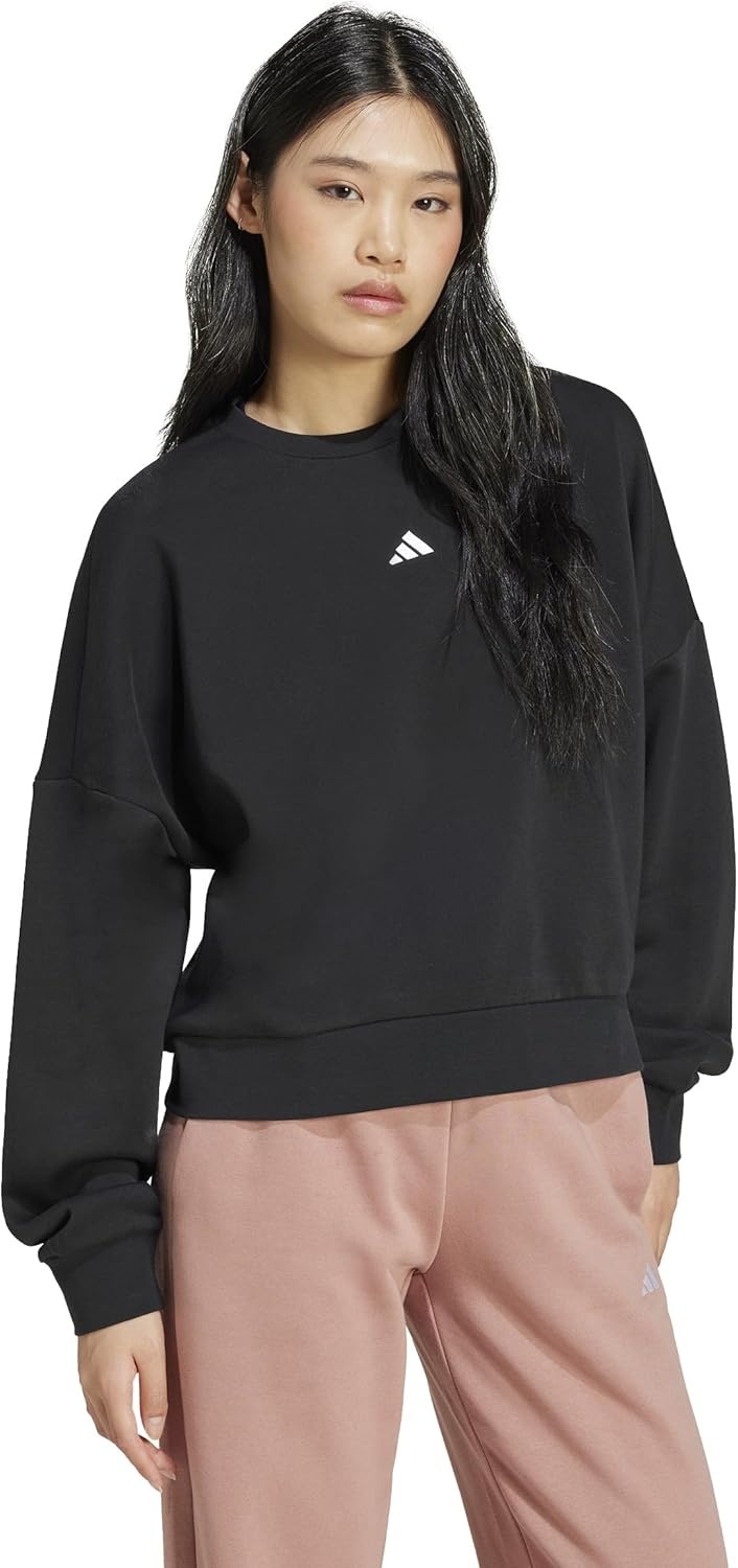 image:imageadidas Womens Essentials Small Logo FeelCozy SweatshirtBlackWhite
