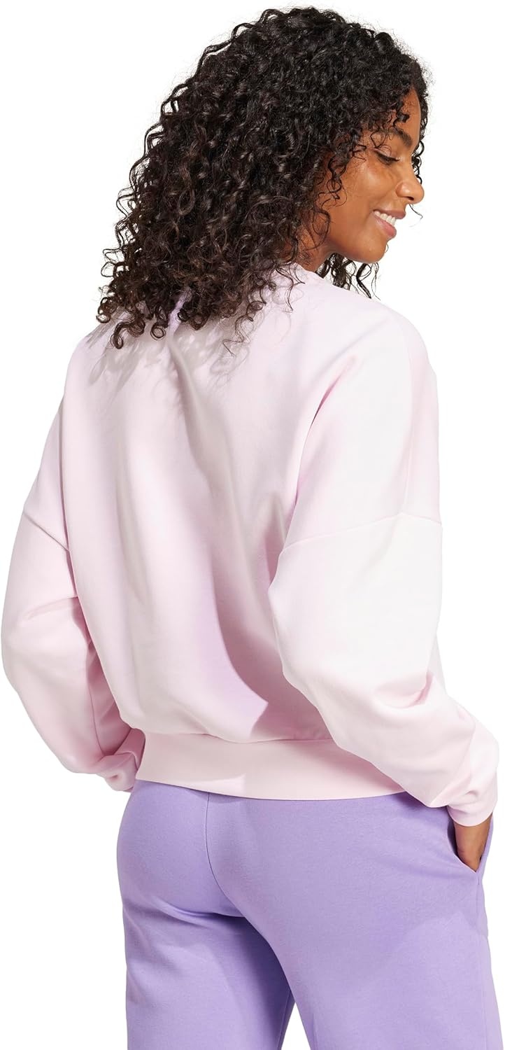 image:imageadidas Womens Essentials Small Logo FeelCozy SweatshirtClear PinkWhite