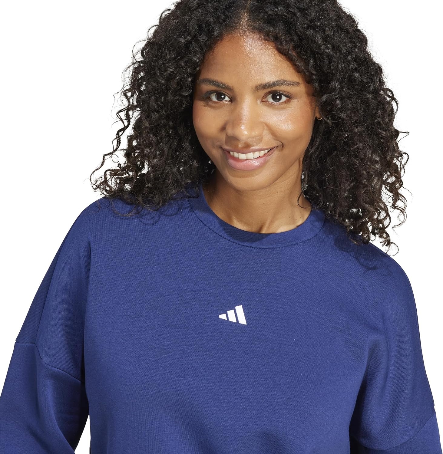 image:imageadidas Womens Essentials Small Logo FeelCozy SweatshirtDark BlueWhite