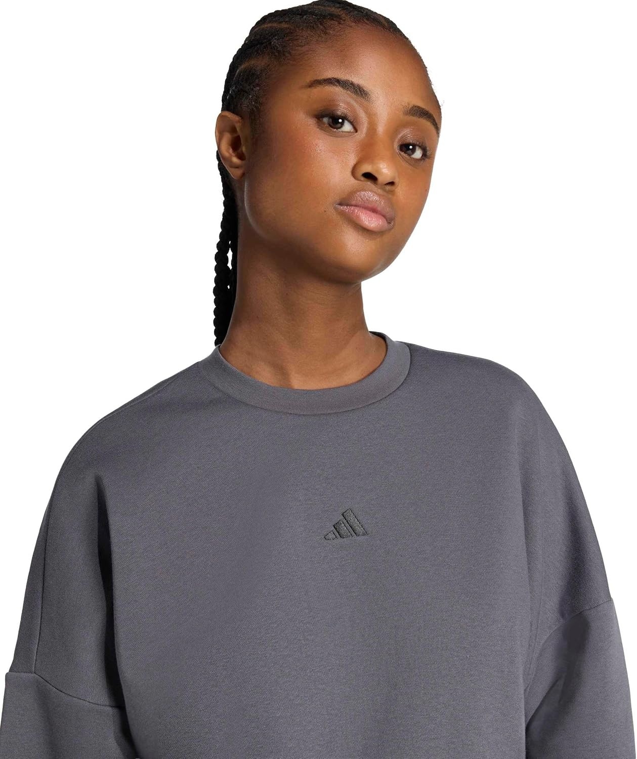 image:imageadidas Womens Essentials Small Logo FeelCozy SweatshirtGreyBlack