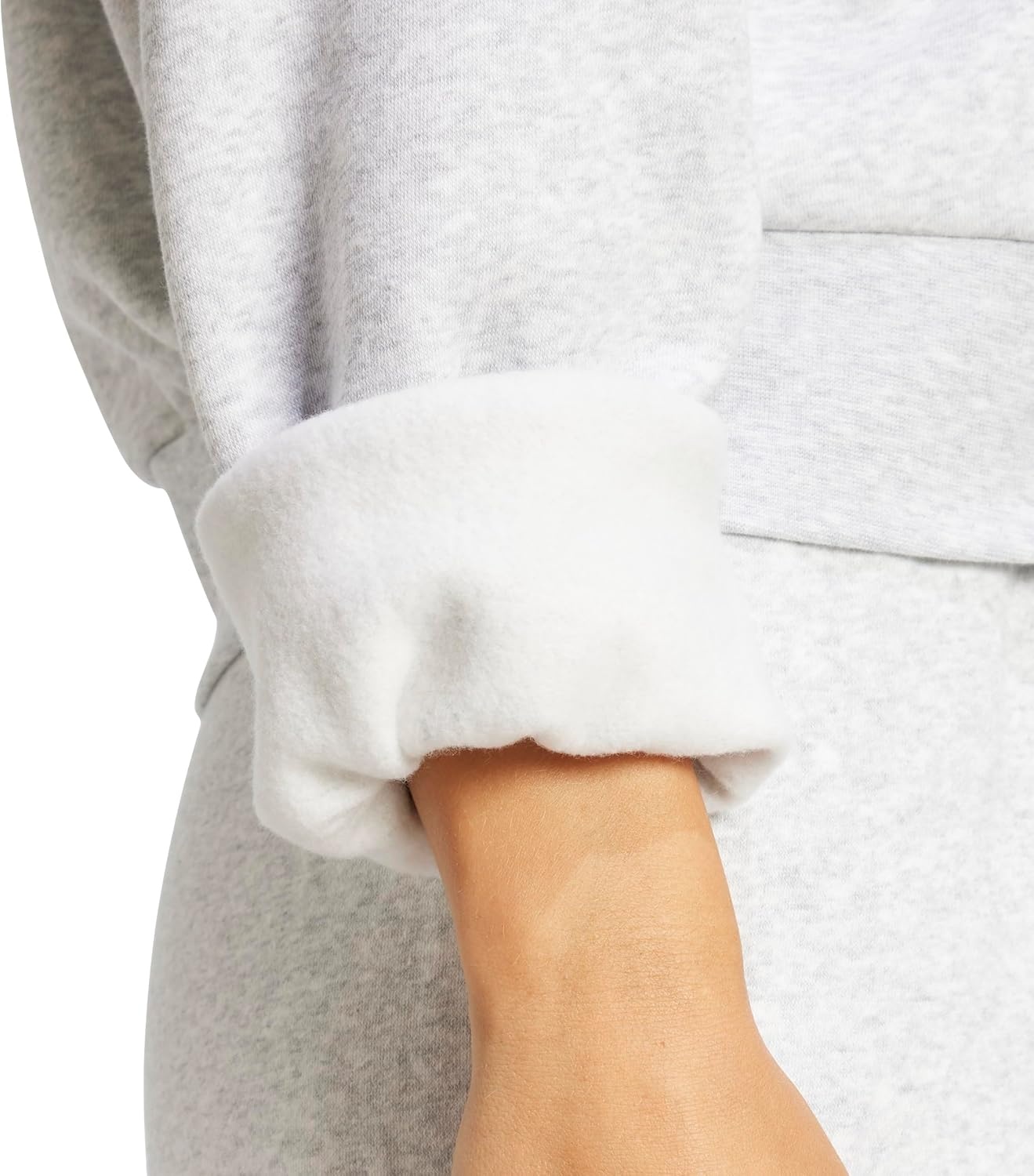 image:imageadidas Womens Essentials Small Logo FeelCozy SweatshirtLight Grey HeatherWhite
