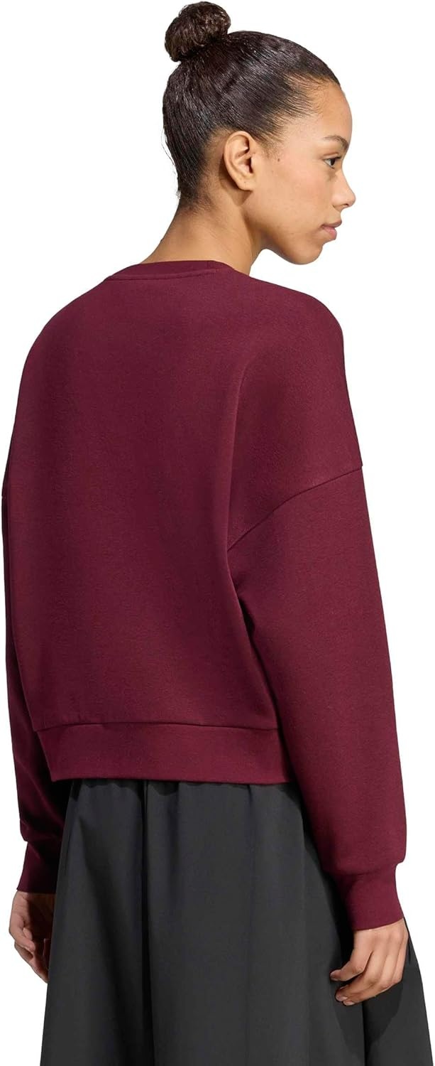 image:imageadidas Womens Essentials Small Logo FeelCozy SweatshirtMaroon White
