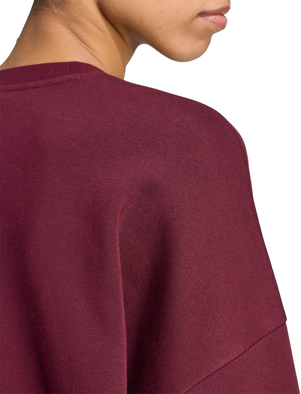 image:imageadidas Womens Essentials Small Logo FeelCozy SweatshirtMaroonWhite