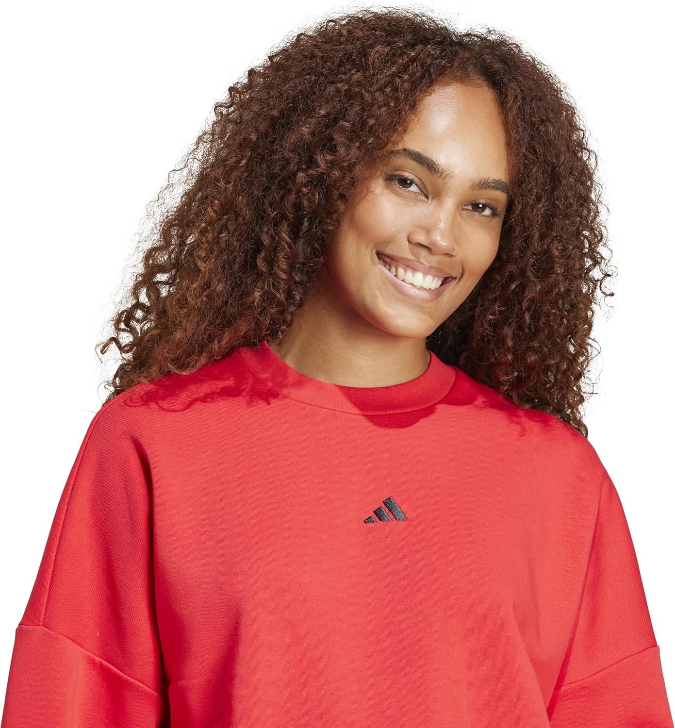 image:imageadidas Womens Essentials Small Logo FeelCozy SweatshirtPure RubyBlack