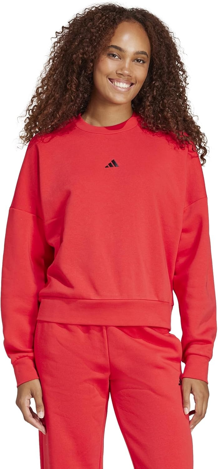 image:imageadidas Womens Essentials Small Logo FeelCozy SweatshirtPure RubyBlack