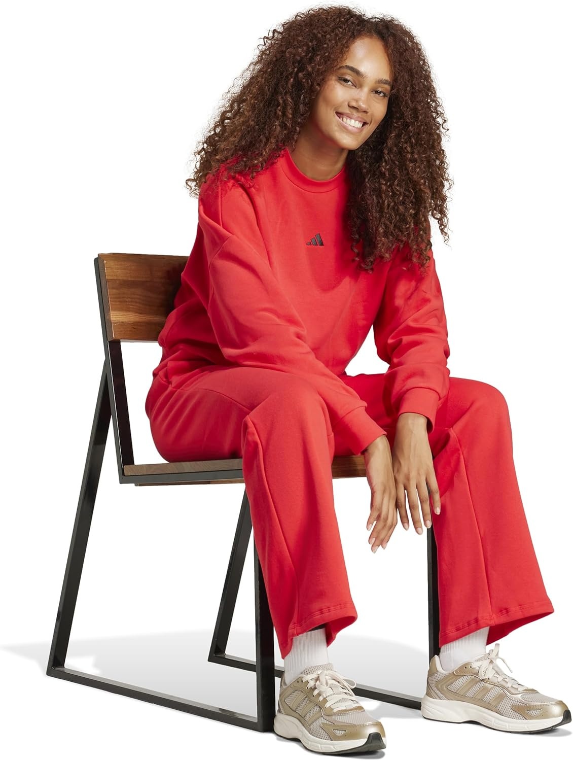 image:imageadidas Womens Essentials Small Logo FeelCozy SweatshirtPure RubyBlack