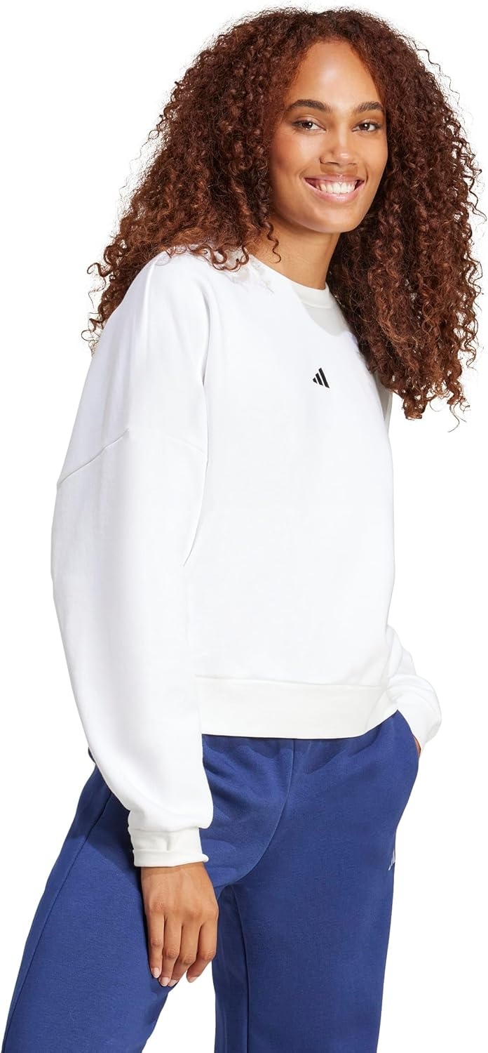 image:imageadidas Womens Essentials Small Logo FeelCozy SweatshirtWhiteBlack