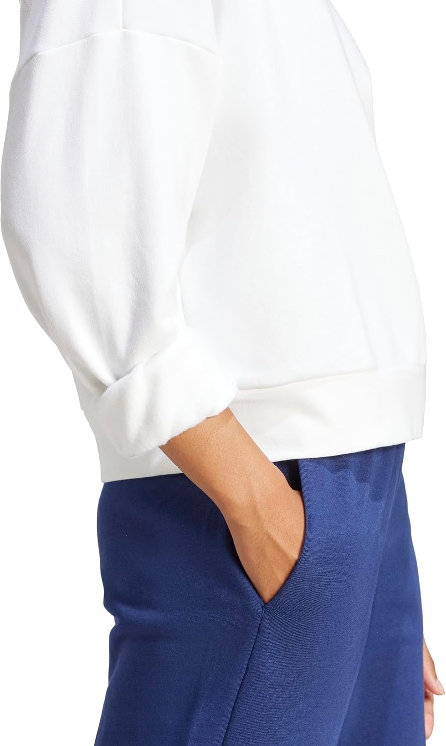 image:imageadidas Womens Essentials Small Logo FeelCozy SweatshirtWhiteBlack