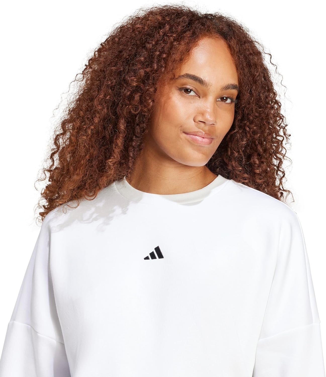 image:imageadidas Womens Essentials Small Logo FeelCozy SweatshirtWhiteBlack