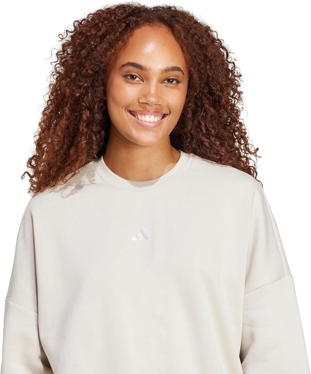image:imageadidas Womens Essentials Small Logo FeelCozy SweatshirtWonder AluminaWhite