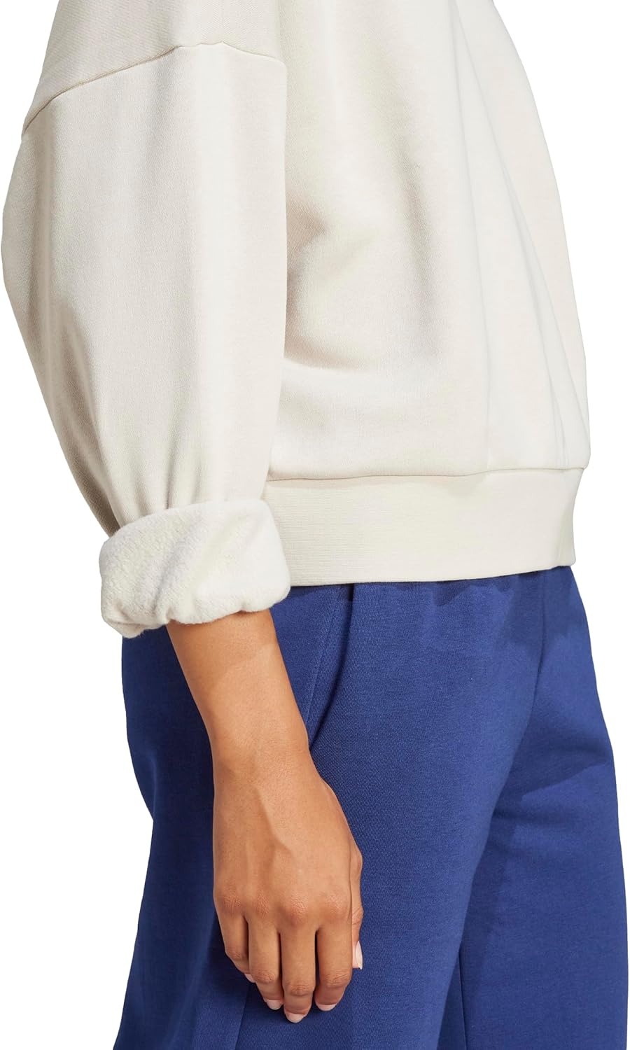 image:imageadidas Womens Essentials Small Logo FeelCozy SweatshirtWonder AluminaWhite