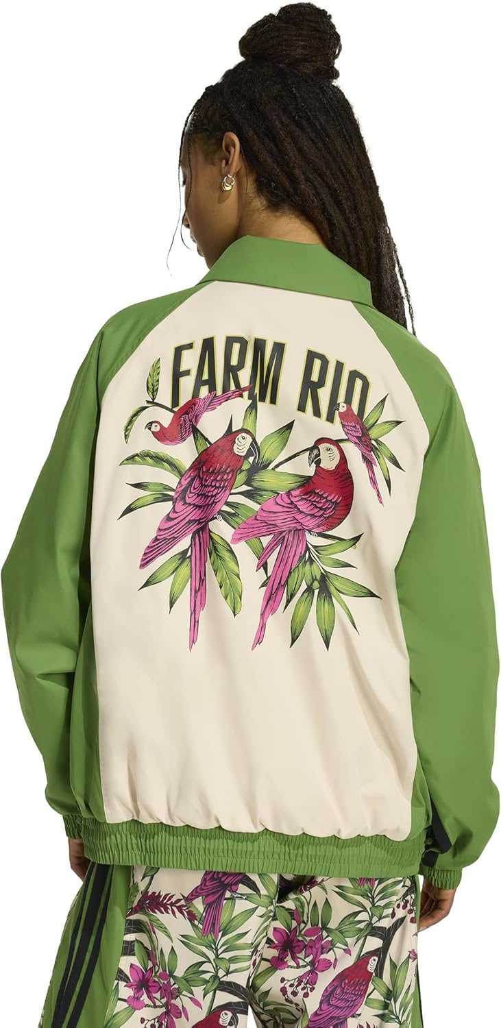 image:imageadidas Womens Farm Rio Premium JacketCrew GreenCrystal Linen