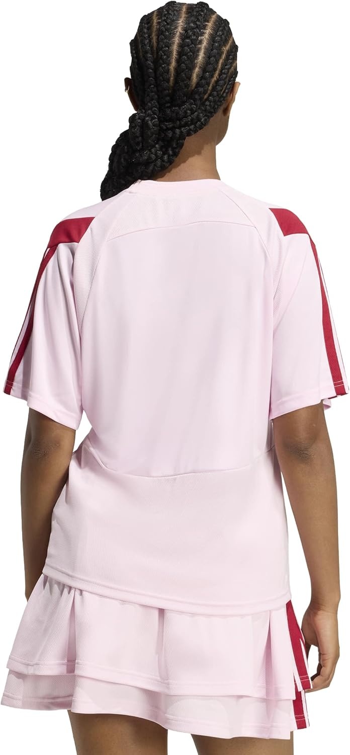 image:imageadidas Womens House of Tiro Graphic Jersey Clear PinkMaroon Large