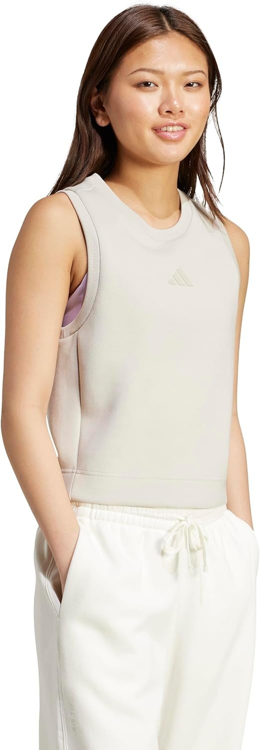 image:imageadidas Womens Soft Lux Crew Neck Tank Casual Off WhiteWonder Alumina