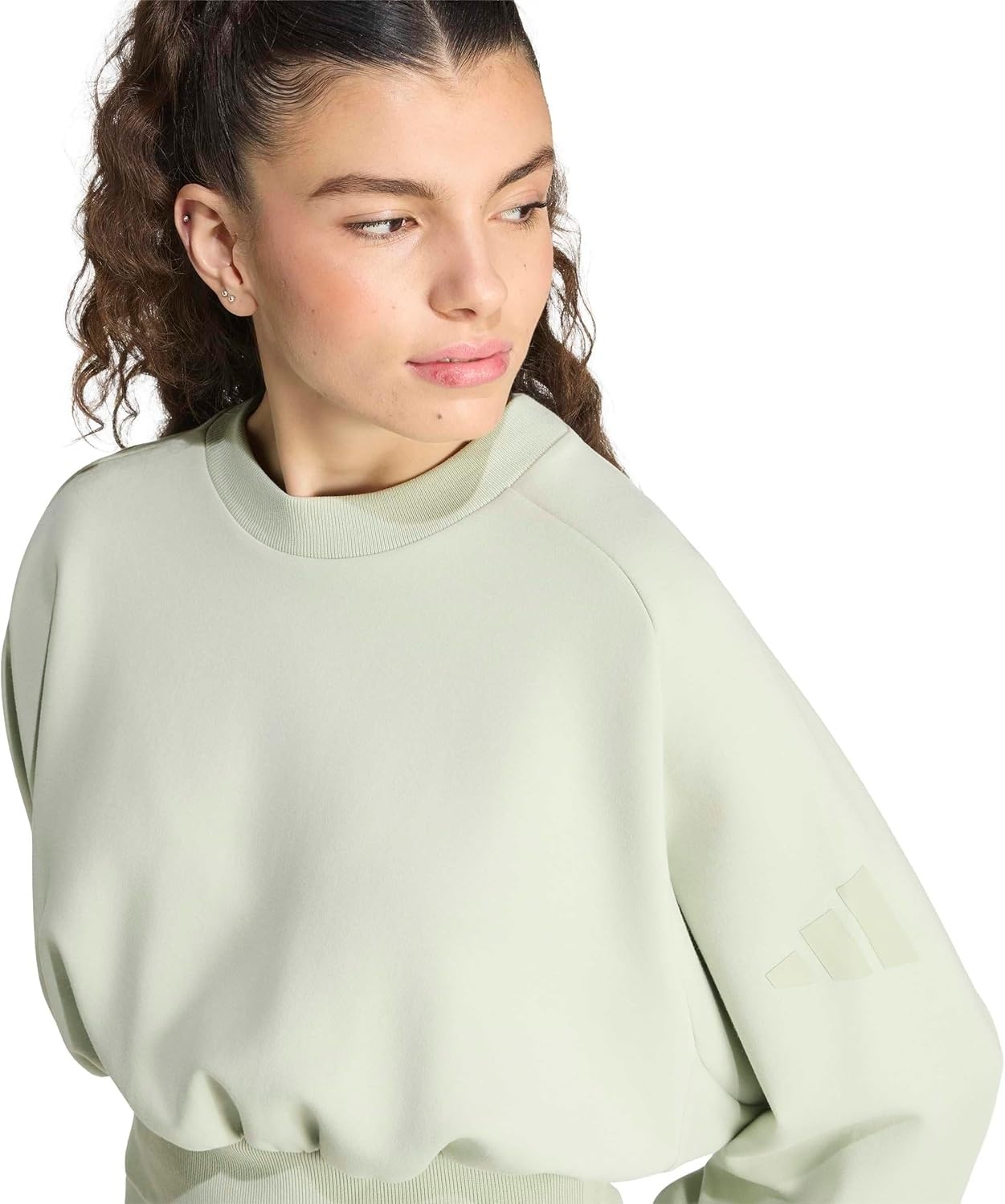image:imageadidas Womens Soft Lux Loose SweatshirtHalo Green