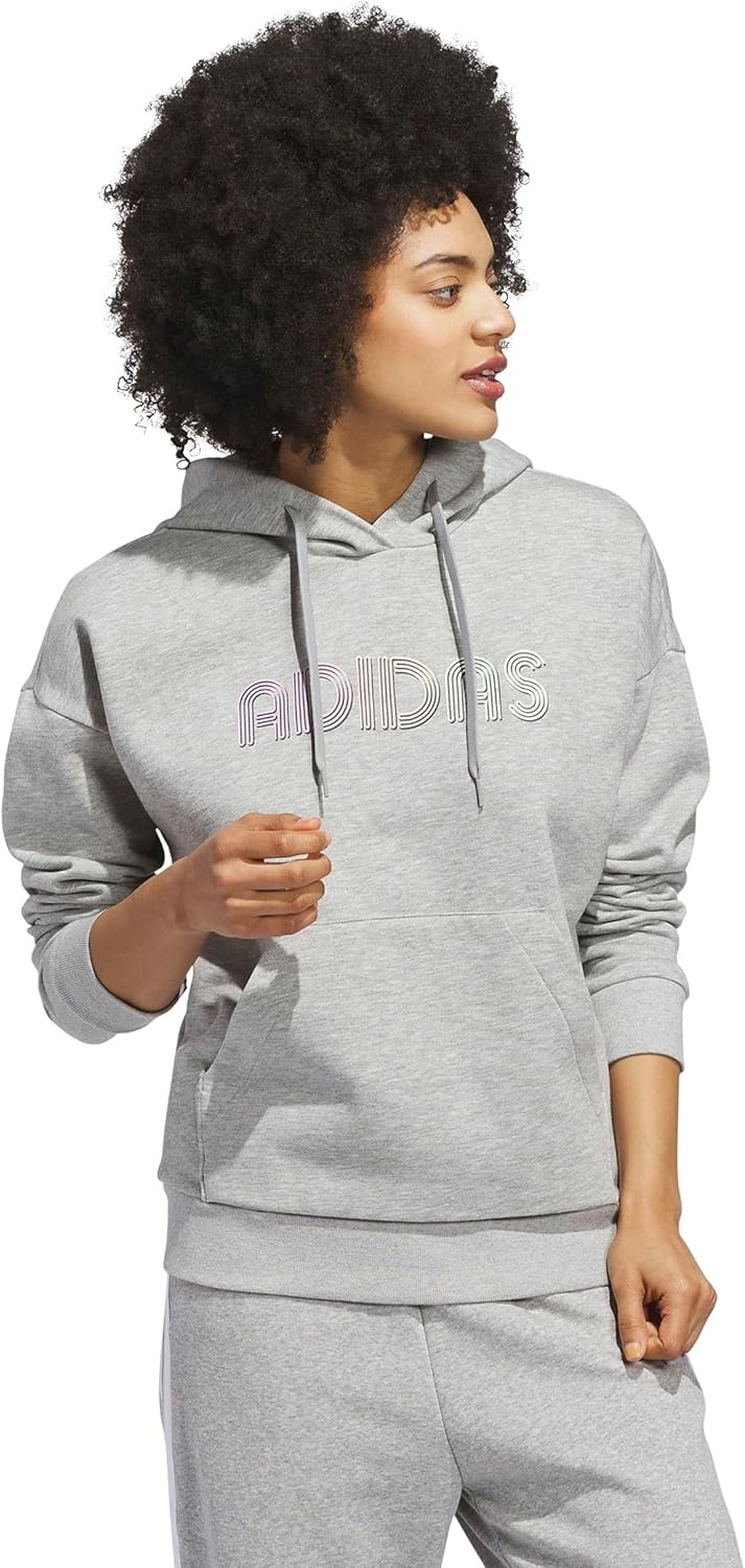 image:imageadidas Womens Wordmark Graphic HoodieMedium Grey Heather