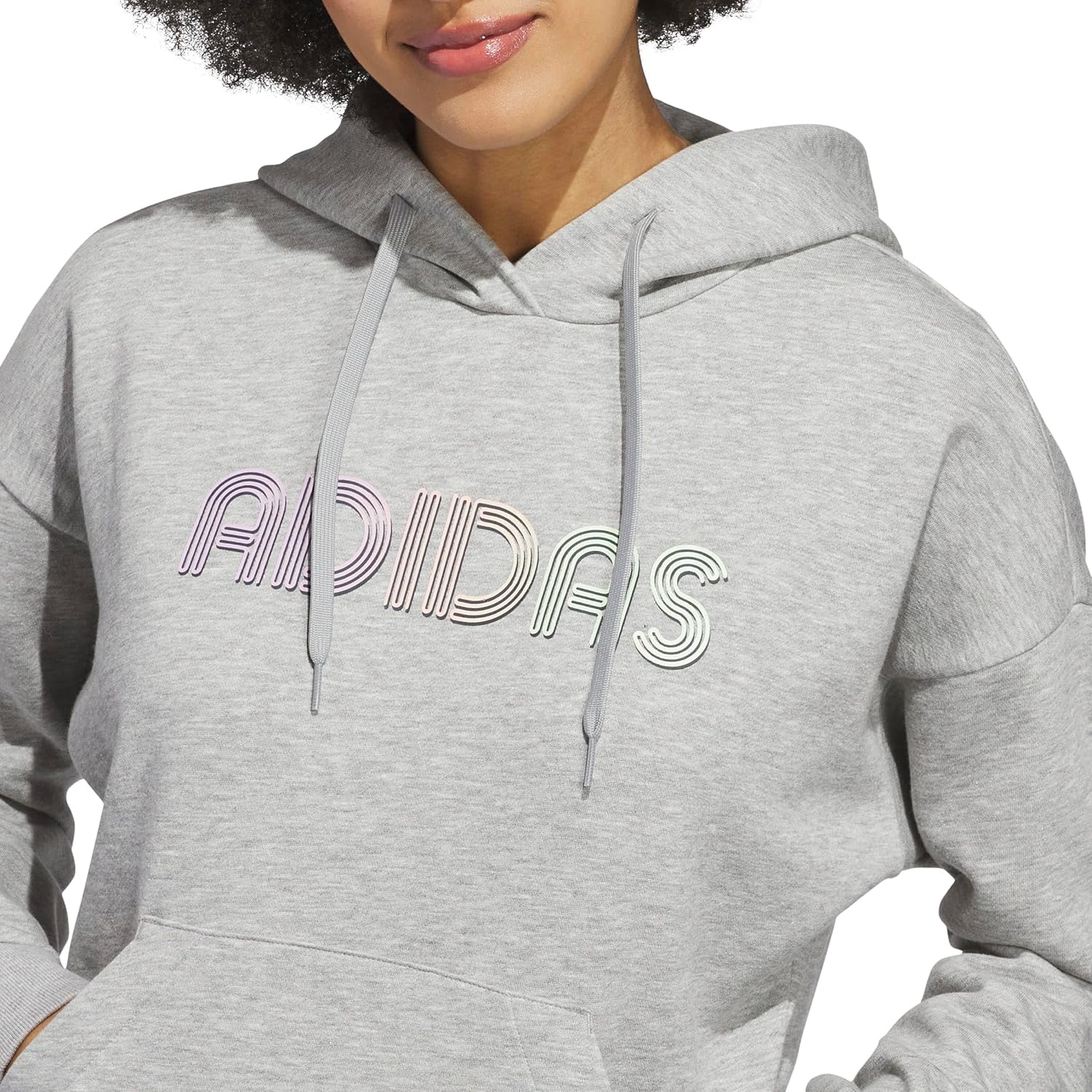 image:imageadidas Womens Wordmark Graphic HoodieMedium Grey Heather